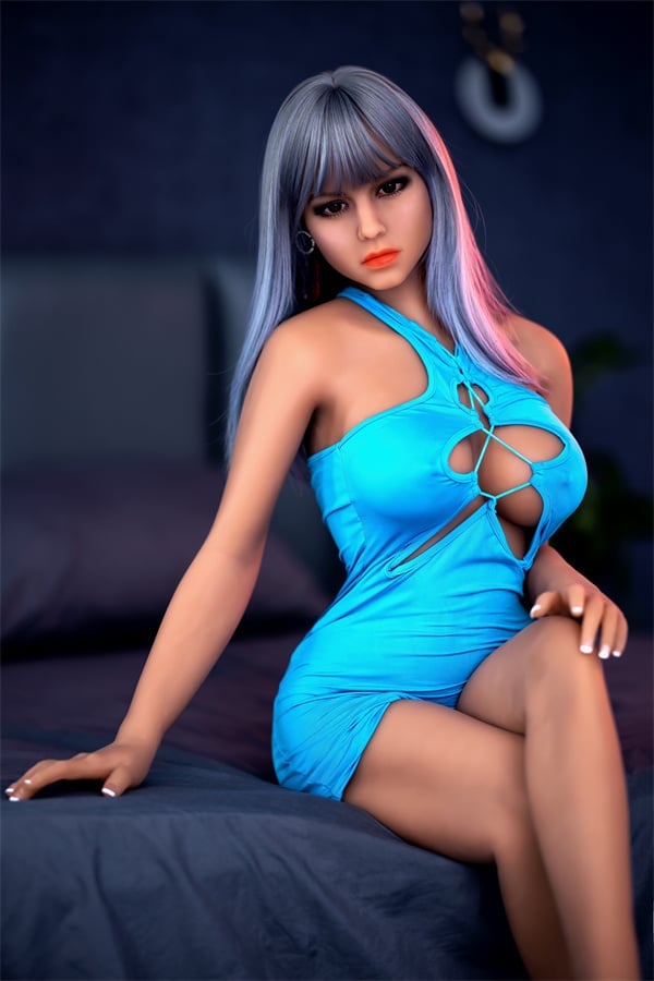 Sex doll bimbo Emma aux cheveux argentés 158cm