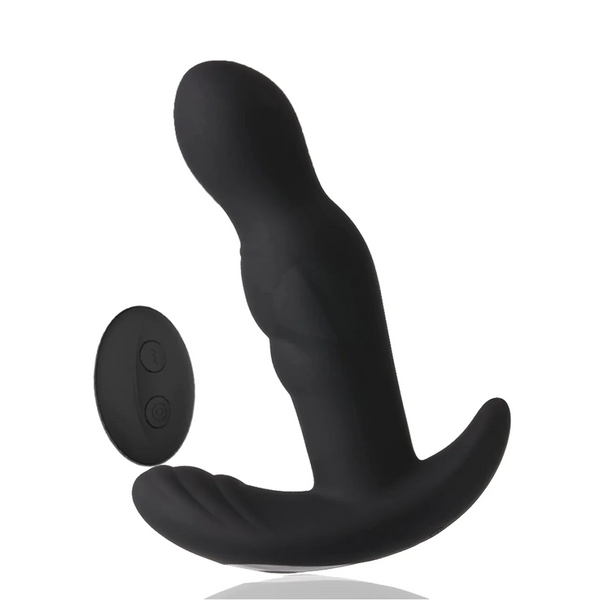 Plug anal vibrant 360° poussant Noir