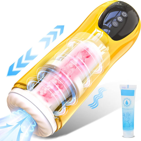 Masturbateur va et vient étanche et rechargeable