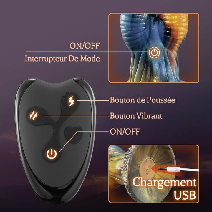 Gode ventouse créature dildo va-et-vient - xeoxhoney-fr