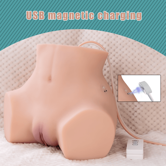 Fessier vibrant rechargeable par USB – Illustration du port de chargement pratique pour une utilisation en toute simplicité