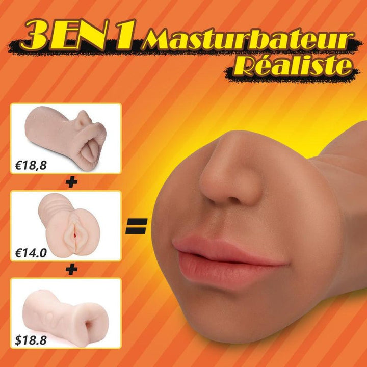 Masturbateur masculin avec bouche, vagin et anus réalistes