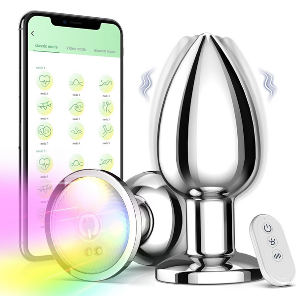 Plug anal vibrant avec 9 modes de vibration Argenté