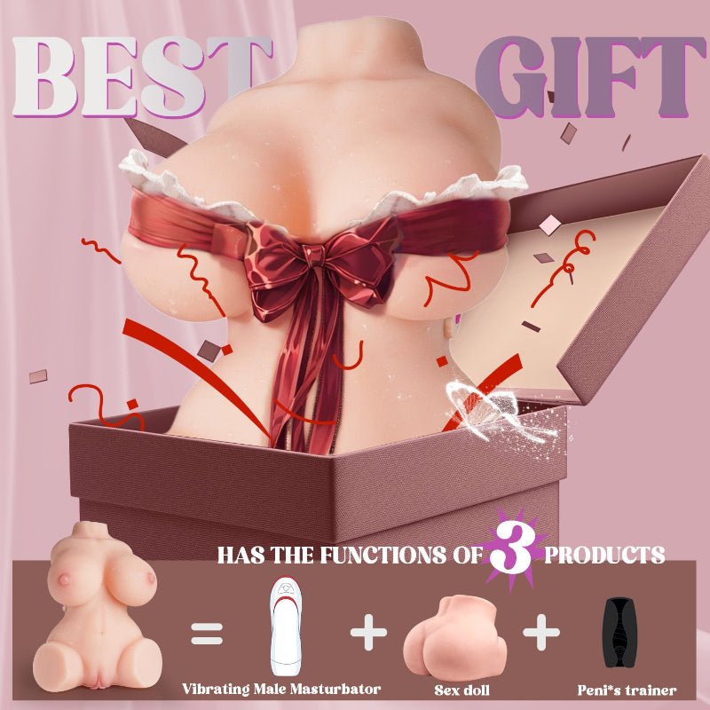 Torse vibrant présenté comme un cadeau idéal, avec un emballage élégant et une expérience sensorielle unique