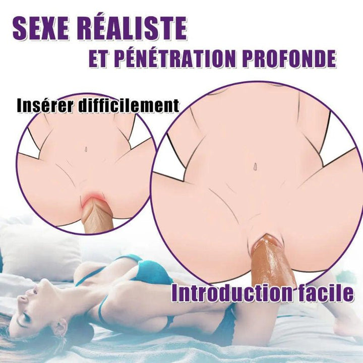 Gode gros diamètre courbé facile à insérer - 22 cm